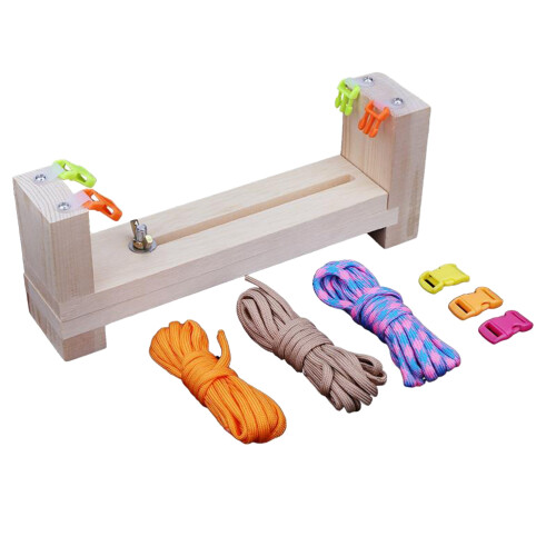 2Stk Bambus Webrahmen Für Armbänder DIY, Einstellbar, Farbenfrohes Set 1