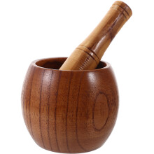 1Ensemble Pilon Mortier Bois Cuisine Ergonomique Pour Ail Épices