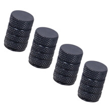 Black Aluminum Tire Valve Stem Caps Set, Heavy Duty Dust Protection for Cars Motorcycles Bicycles