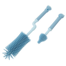 6Pcs Infant Bottle Brush Soft Silicone Feeding Bottle Cleaner Sky-Blue