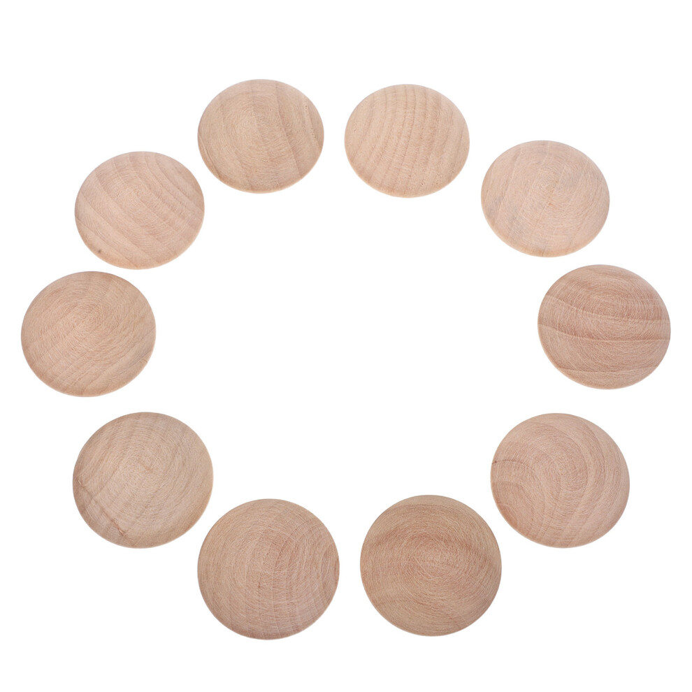 10Pcs Wooden Drawer Knobs: Round Single Hole Cabinet Pulls For Kitchen 3632197209354