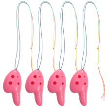8St ABS Ocarina 6- Beginners Muziekinstrument Roze Voor Kids