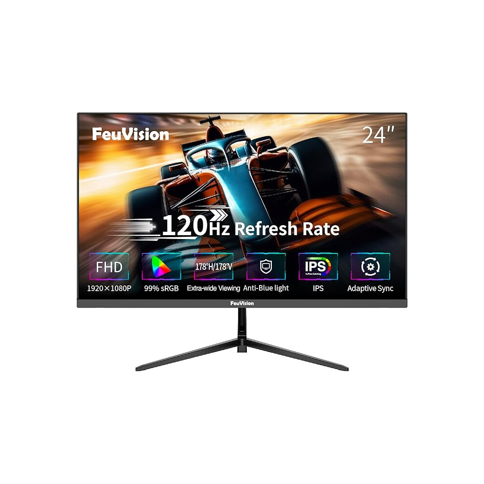 24Inch Computer Monitor, Fhd 1080P, 120Hz Pc Monitor, 4Ms Response Time Blue/Light 012567435683