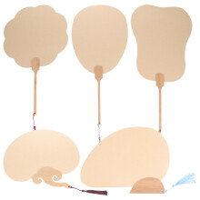 10St Ronde DIY Papierfans Kids Graffiti Creatief Handwaaier Lichtbruin