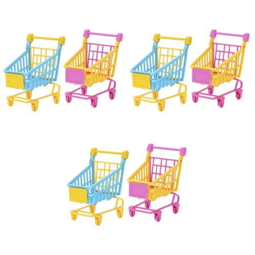 6St Mini Simulation Winkelwagen Roze PVC Speelgoed Voor 2