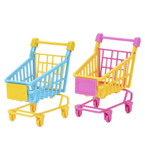 6St Mini Simulation Winkelwagen Roze PVC Speelgoed Voor