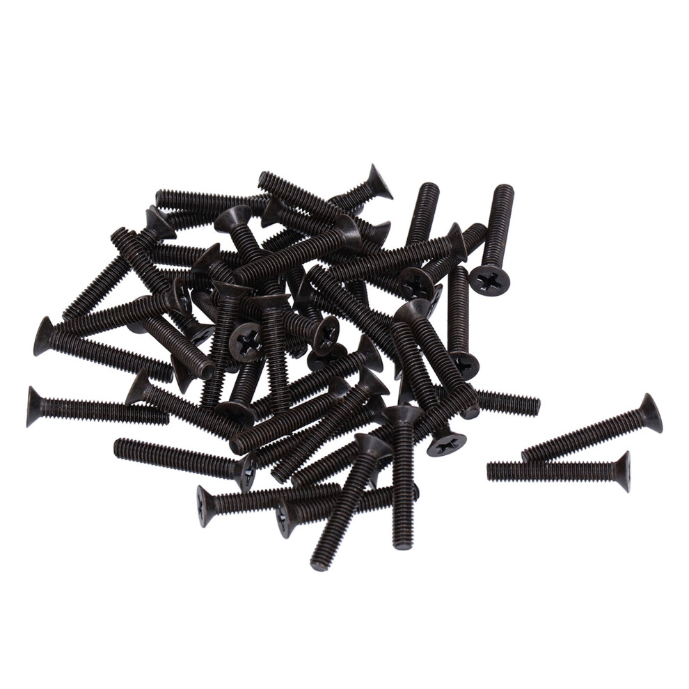 50Pcs M4 A2-70 Countersunk Screws Flat Head Black
