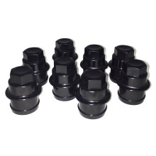 8 Lug Nut Covers for Chevy Silverado 2500 3500 GMC Trucks Black Plastic Direct Fit Set