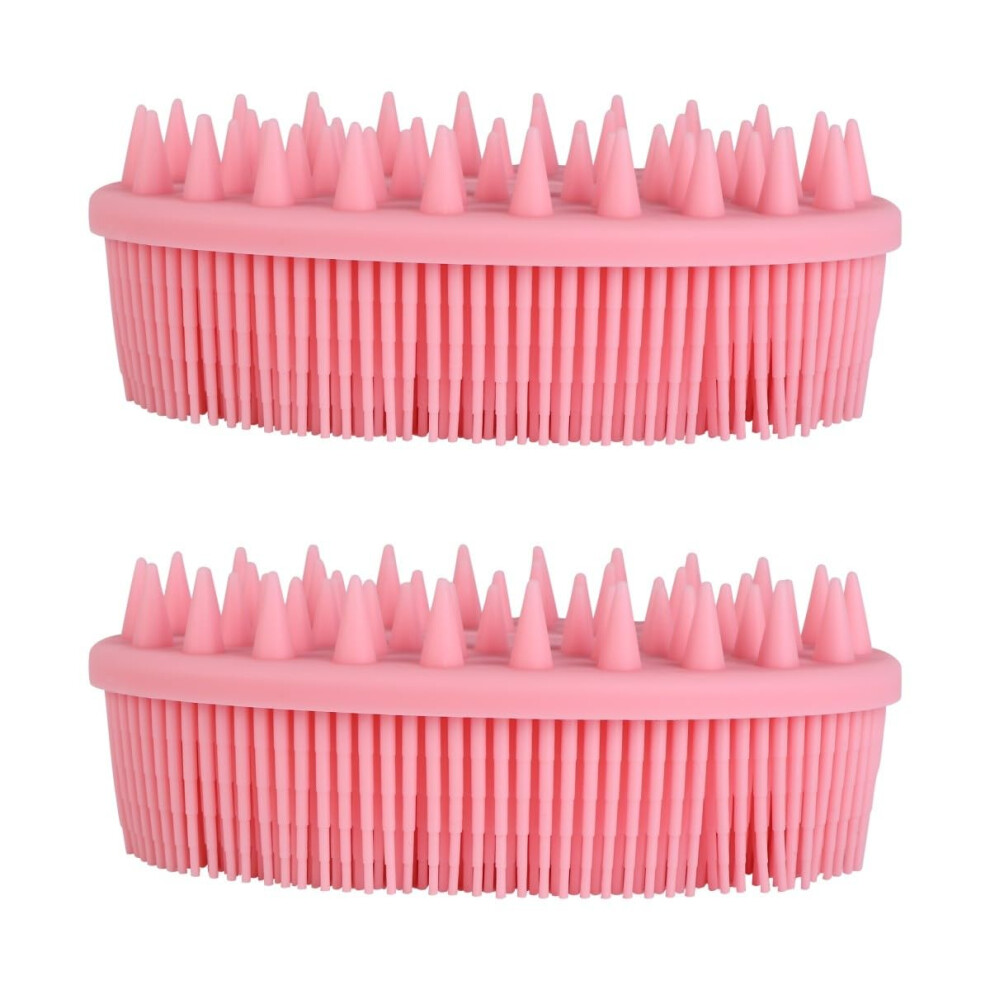 2Pcs Silicone Bath Brush Shower Scrubber with Ergonomic Grip for Deep Cleansing and Gentle Skin Massage