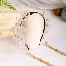 Tiara for Women Vintage Princess Crystal Crown with Pearls and Tassels for Wedding or Party