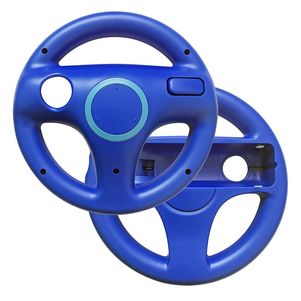 Steering Wheel 2 Pack For Wii And Wii U With Ergonomic Grip And Realistic Racing Experience Blue 9455672112765