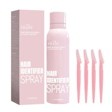 Dermaplaning Tool and Facial Hair Identifier Spray Kit for Women with 4 Precision Razors