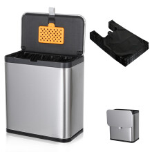 Stainless Steel Sanitary Napkin Disposal Bin 3L Hygienic Touchless Dual‑Lid Wall Mounted Bathroom Trash Can