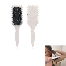 Beige Curl Defining Brush with Vented Design for Gentle Detangling and Faster Drying