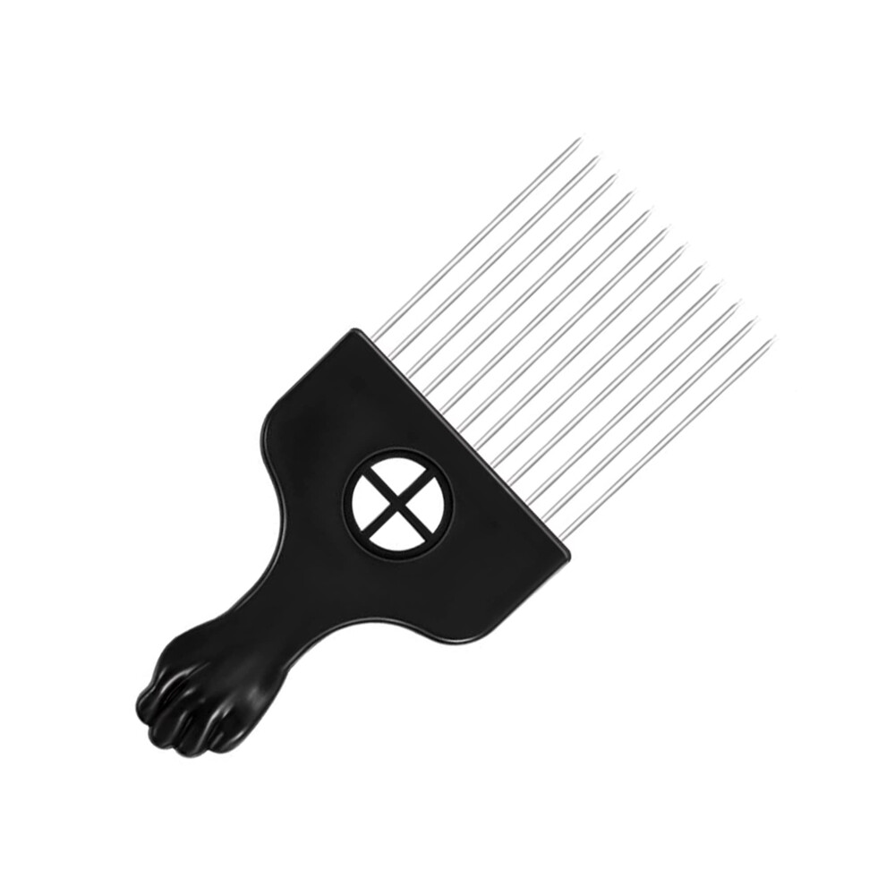 Hair selection for curly hair and wide tooth comb for curls with metal (black)