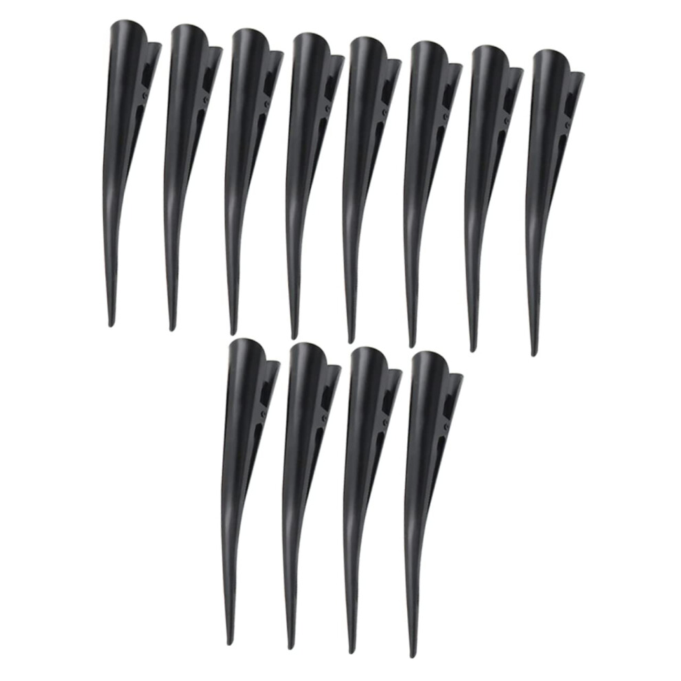 Unisex Black Hair Sectioning Clips 12Pcs Alligator Duckbill For Thick Hair Styling Coloring Makeup