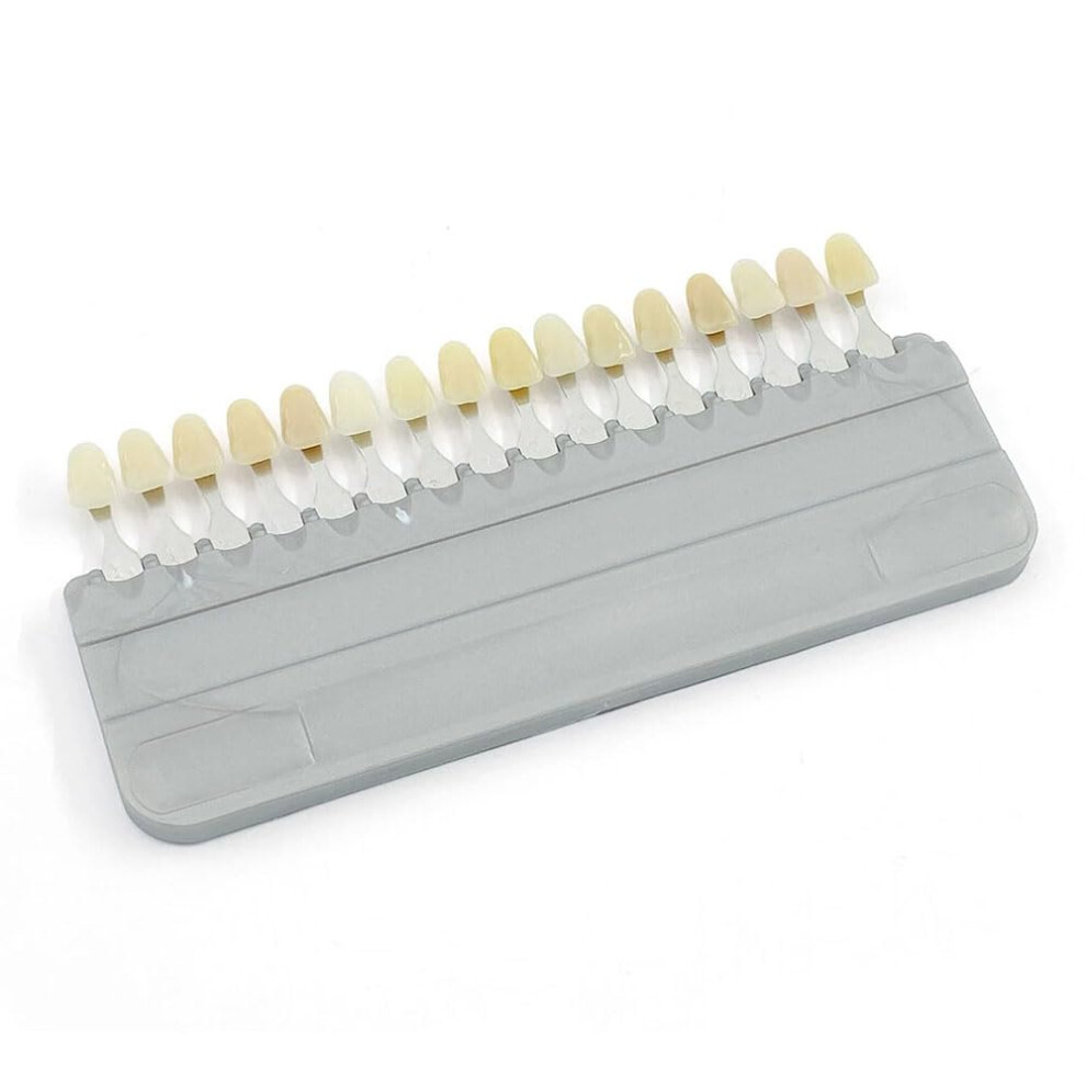 16 Shades Tooth Whitening Shade Guide for Accurate Color Matching, Durable Resin Dental Reference
