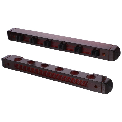 2Sets Wandhalter Holz Für Billardqueues Dunkelbraun