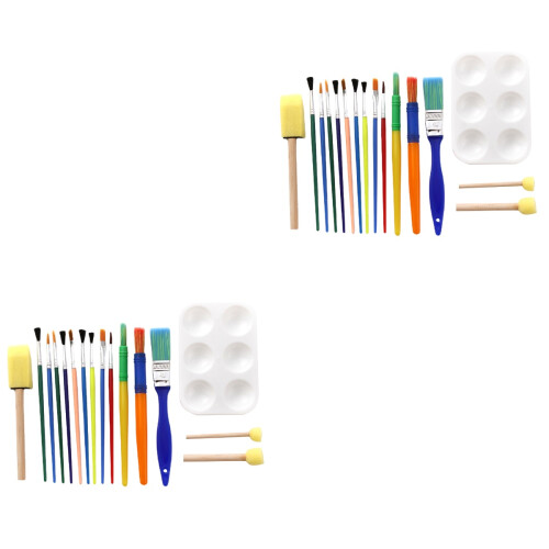 2Ensembles Brosse Éponge Peinture Enfant Durable 2