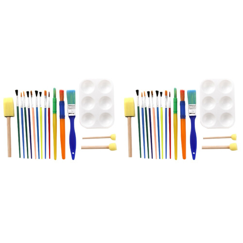 2Ensembles Brosse Éponge Peinture Enfant Durable 1