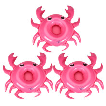 9Pcs Rosy Inflatable Drink Holder Durable PVC Crab Pool Cup Holders