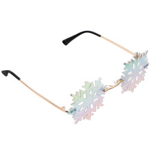 3Pcs Snowflake Shape Party Sunglasses Metal Holiday Photo Props