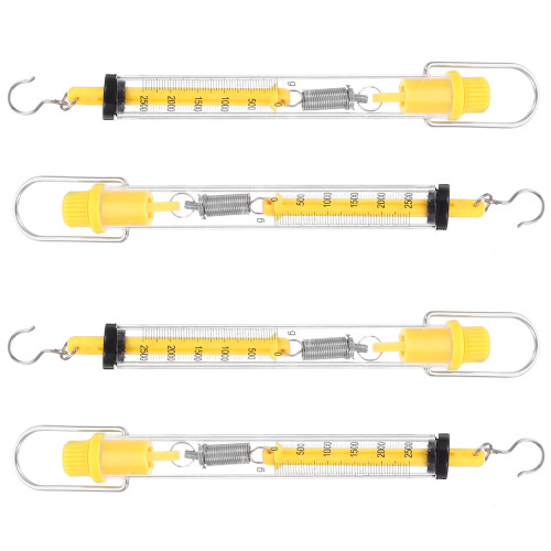20Pcs Yellow Plastic Spring Balance Newton Force Meter for Home Use 1