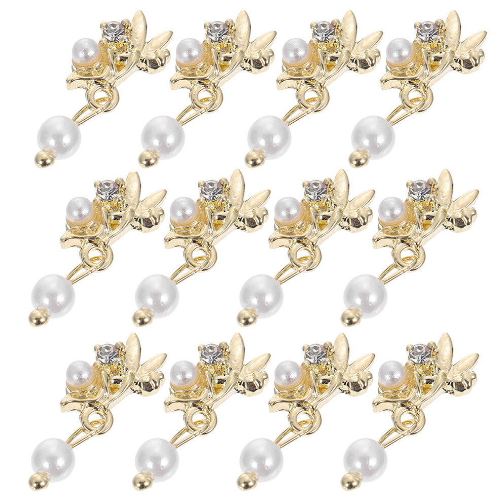 Iplusmile 24Pcs Multi Color Nail Art Supplies Alloy Pearl Manicure Decorations