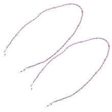 6Pcs Purple Handmade Beading Glasses Chain for Eyeglasses Neck Holder