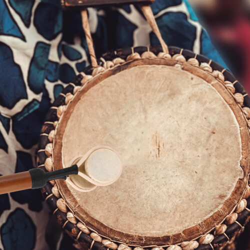 Multi Color Wooden Double Drum Maraca Traditional Handheld Shaker 2