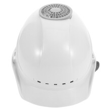 2Pcs White Cooling USB Hard Hat with Fan Construction Safety