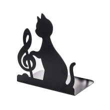 (As show, One size) Pxcl Stainless Steel Bookends, For Supporting Large And Heavy Books Or For Library And Home Office Decoration (musical Cat)