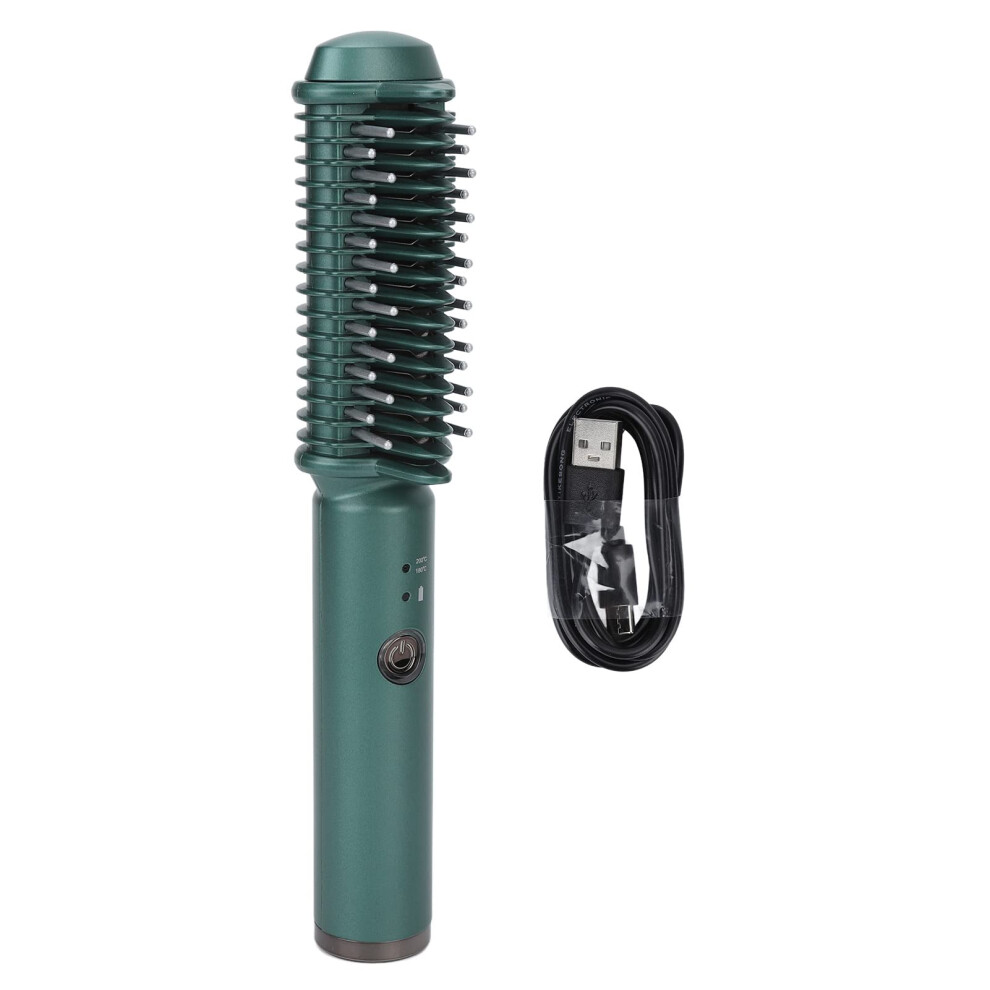 Cordless Hair Straightener Brush with Fast Detangling and USB Rechargeable 2 in 1 Styling Tool