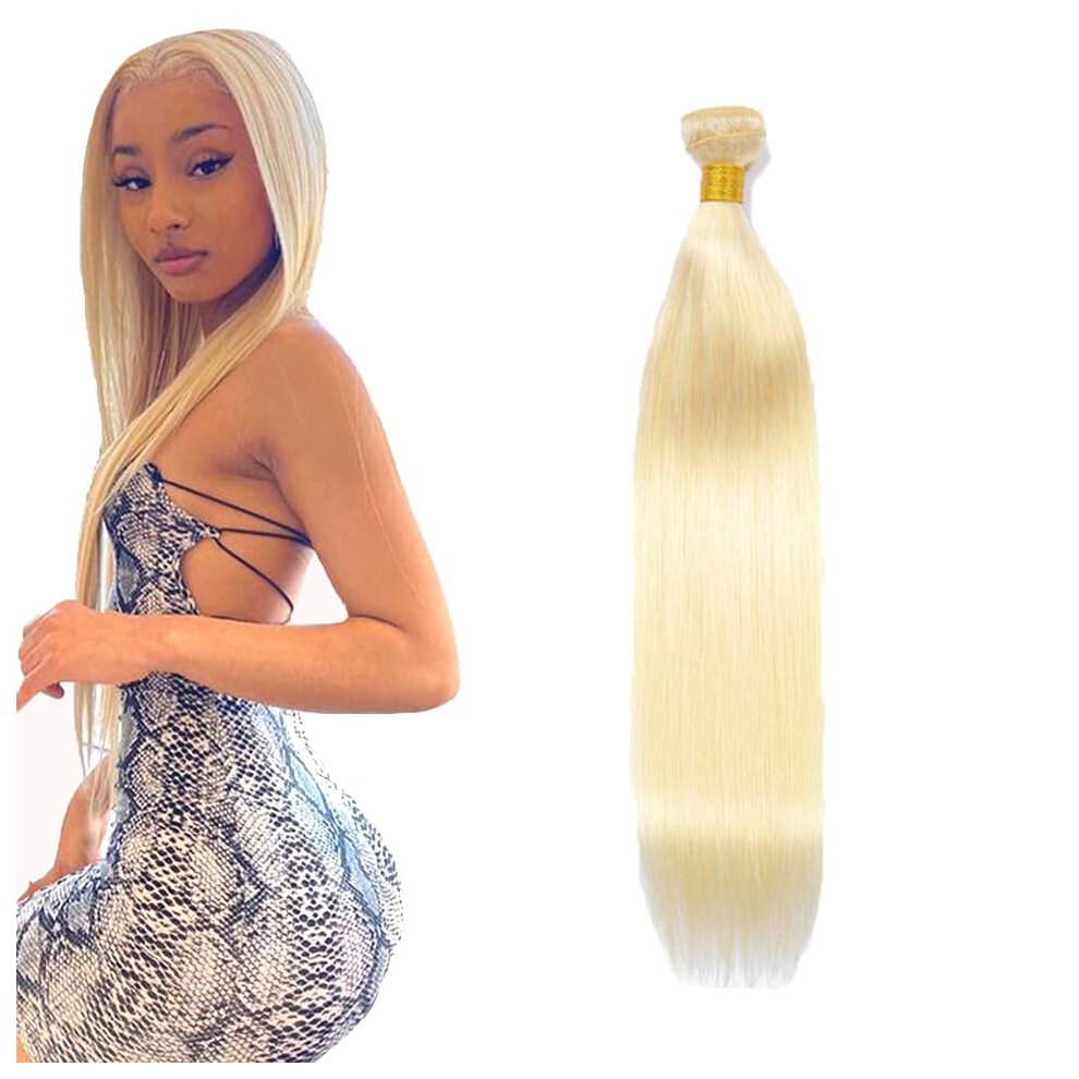 Unisex 613 Blonde Human Hair Bundles Brazilian Virgin Remy Extensions 18 Inch Grade 8A Double Weft
