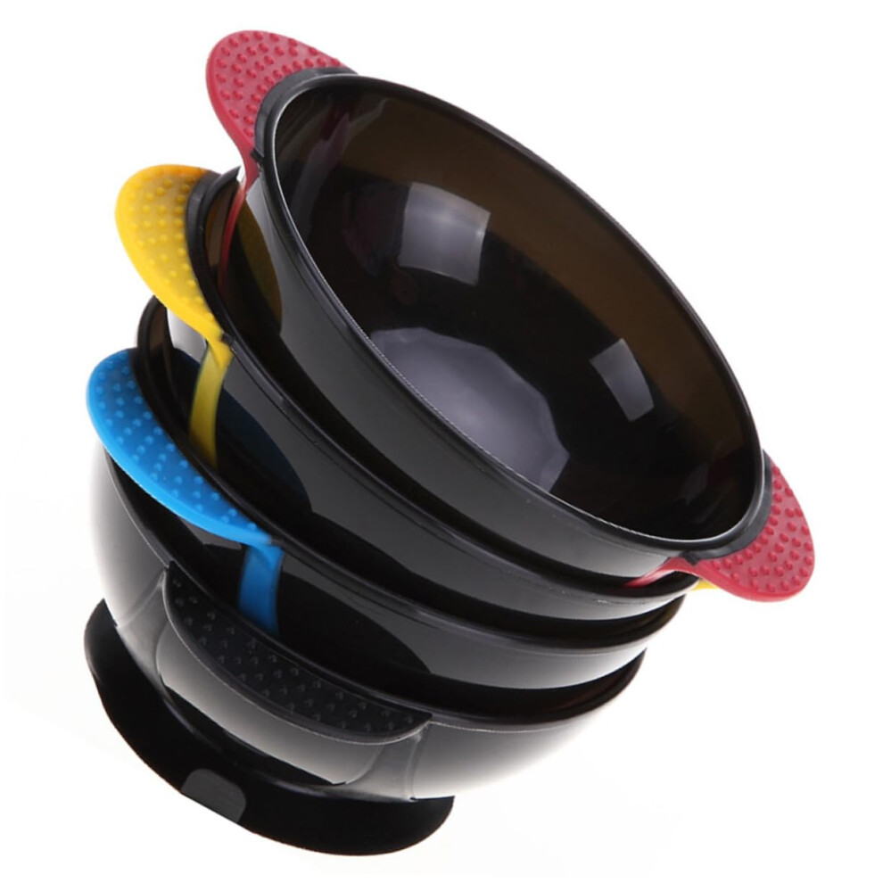 4pcs Hair Dye Mixing Bowl with NonSlip Suction Base for Professional Hair Coloring