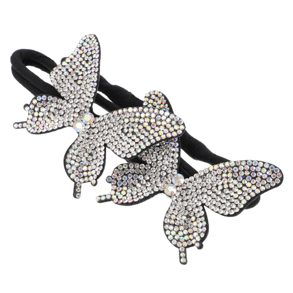 Unisex Silver Rhinestone Hair Bun Maker With Butterfly Design For Easy Updos And Stylish Longlasting Hold