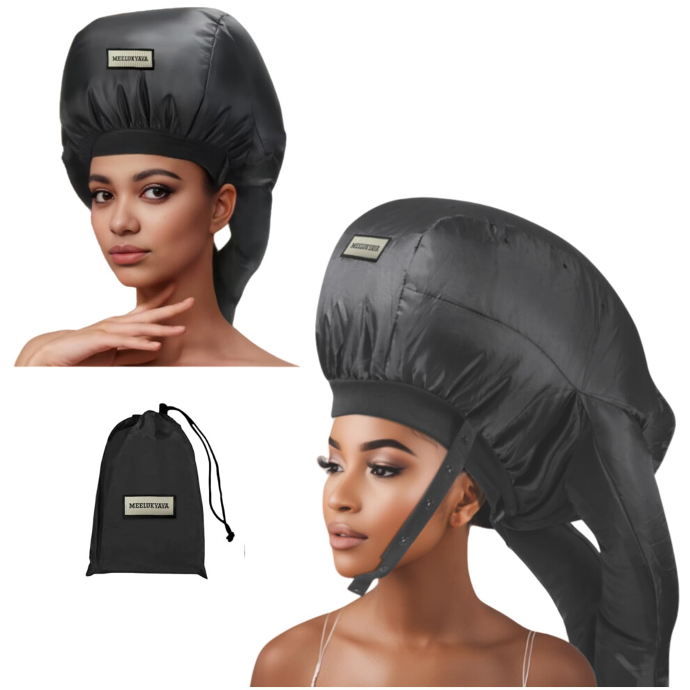 Hooded Hair Dryer Bonnet for Curly Hair with Double Tube Diffuser, Even Heat, Adjustable Fit