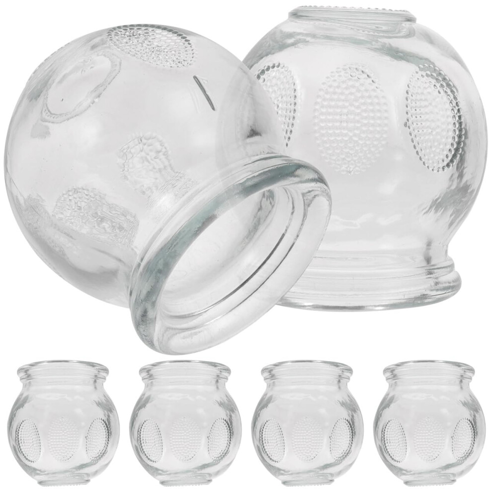 6 Pcs Glass Cupping Set for Deep Muscle Therapy and Fire Cupping Massage Blood Circulation