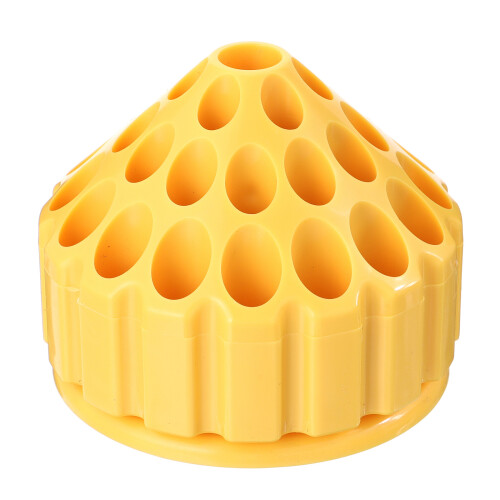 1Pc Yellow ABS Drill Bits Storage Case Rotatable Tool Organizer Box
