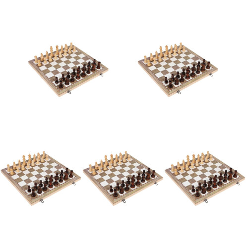 5Ensembles Jeu D'échecs Et Dames Pliable En Bois Educatif 1