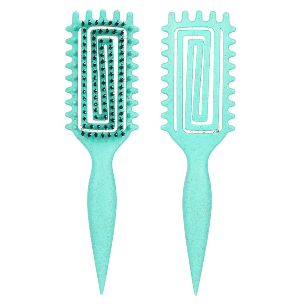 Green Curl Defining Brush For Curly Hair With Frizz Reduction, Detangling Hair Brush For Wet And Dry,