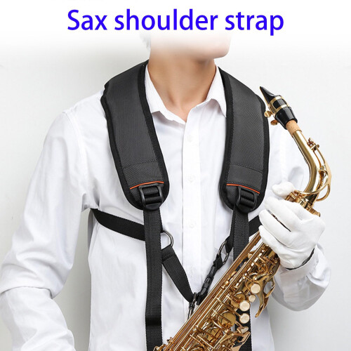 Adjustable Double Shoulder Saxophone Harness with Soft Padding and Secure Hook for Comfort 1