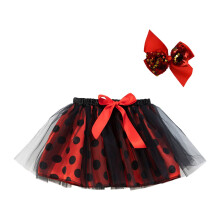 Baby Girl Cotton Summer Dress with Toddler Sparkle Layered Tutu Skirt and Matching Hairpin Set
