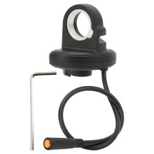 Acelerador de pulgar universal para bicicleta eléctrica con acabado negro mate, amplia zona de botones, material de acero inoxidable, cable