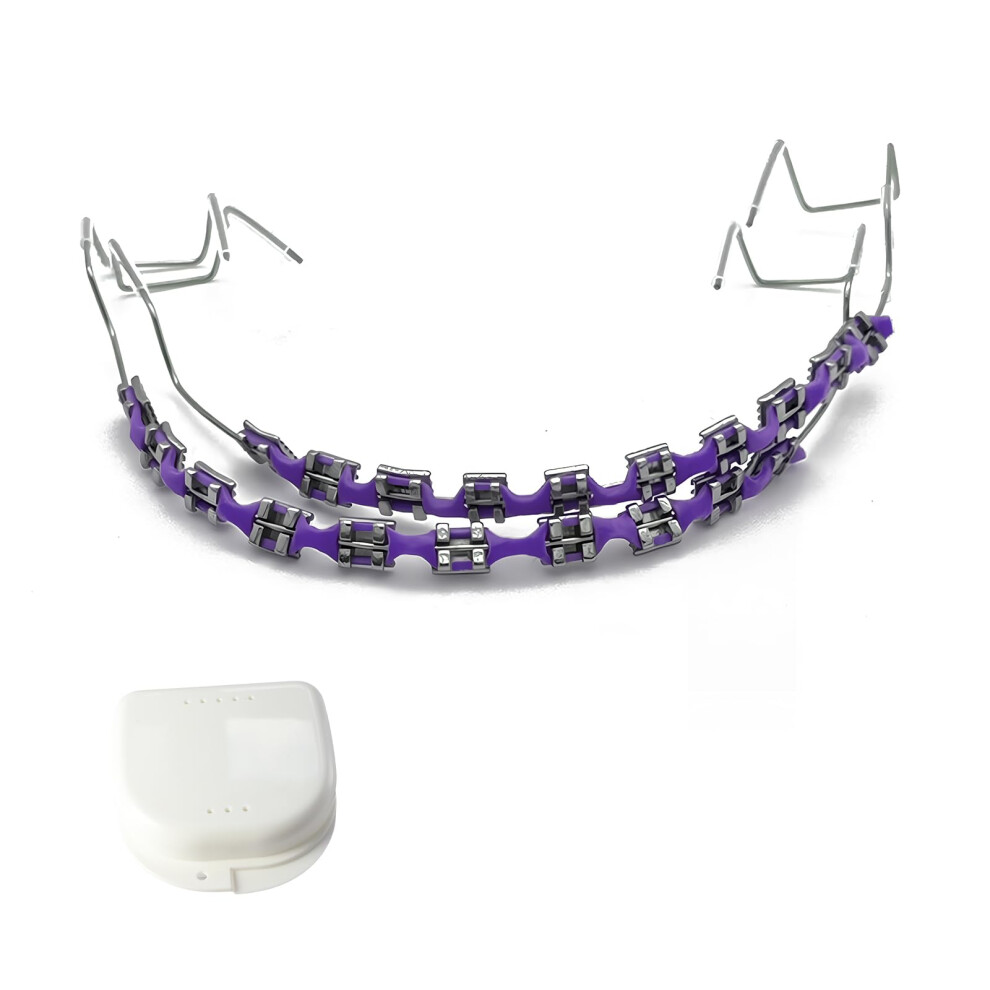 Purple Fake Braces For Dental Models Set, Realistic Orthodontic Training Brackets With Easy Placement