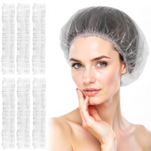 100 Pcs Large Disposable Shower Caps Waterproof Hair Protection for Women and Men Travel Use