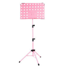 Foldable Portable Music Stand for Sheet Music, Adjustable Metal Stand for Violin Guitar, Pink