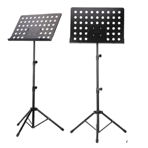 Adjustable Foldable Music Stand for Guitar Violin Piano, Durable Iron Construction, Secure Height Locking 2