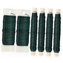 6pcs Green Floral Wire for Flower Arrangements Wreath Making and Flexible Stem Support