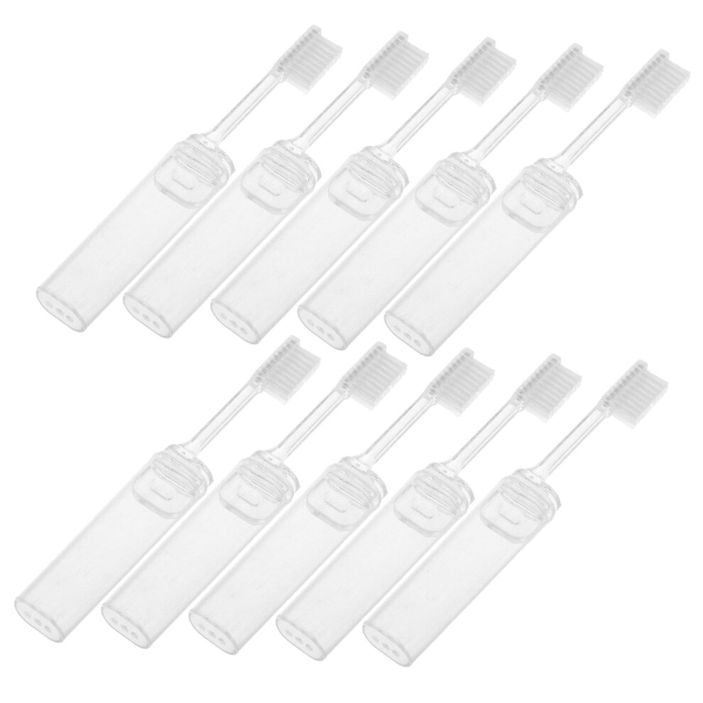 10pcs Folding Travel Toothbrush with Case Soft Bristles for Camping School and Daily Use
